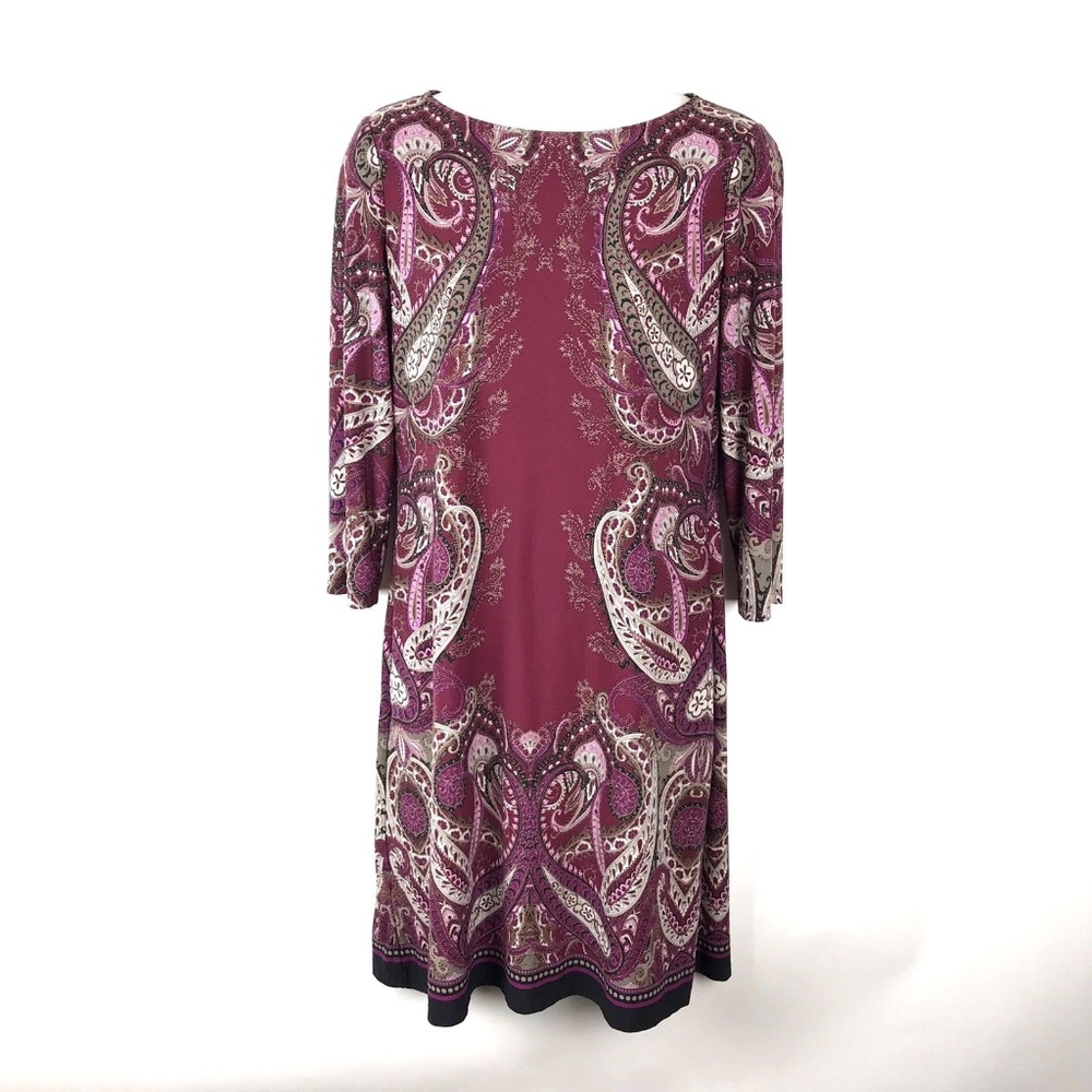 London Times Paisley Dress Burgundy Size 6